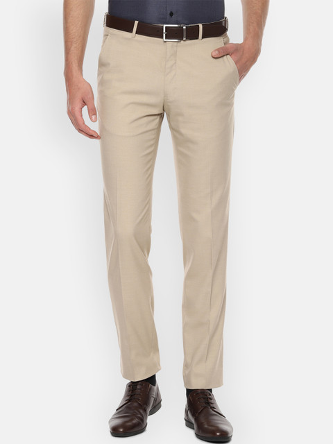 

Van Heusen Men Beige Slim Fit Solid Formal Trousers