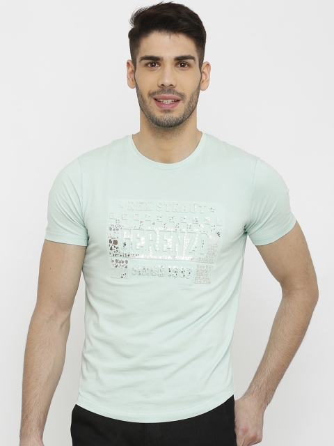 

Rex Straut Jeans Men Green Printed Round Neck T-shirt