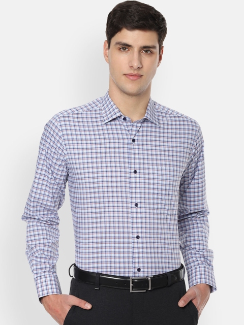 

Van Heusen Men Blue & Red Regular Fit Checked Formal Shirt