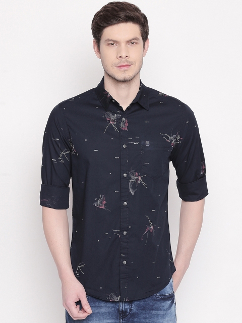 

Mufti Men Navy Blue Slim Fit Printed Casual Shirt