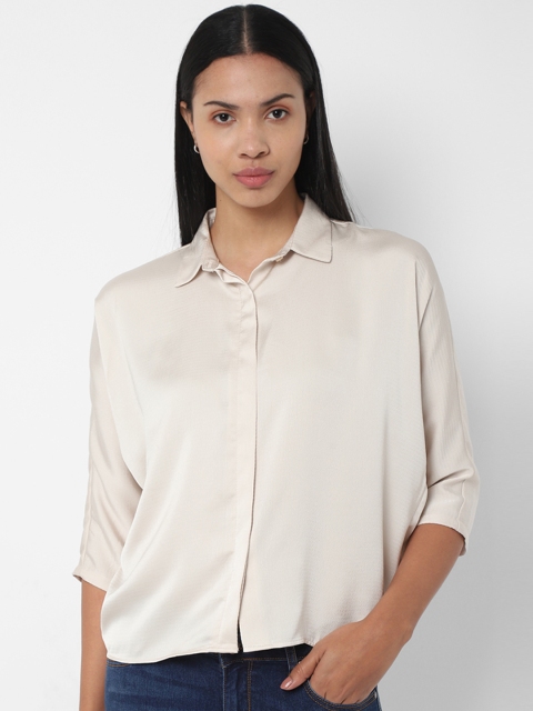 

Allen Solly Woman Women Off-White Regular Fit Solid Casual Shirt