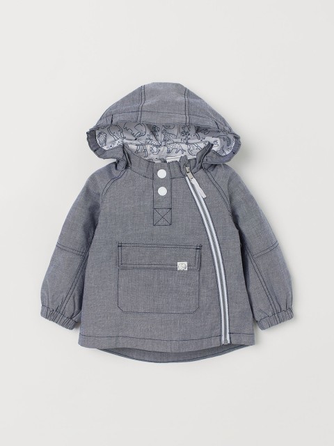 

H&M Infant Blue & White Cotton Popover Jacket