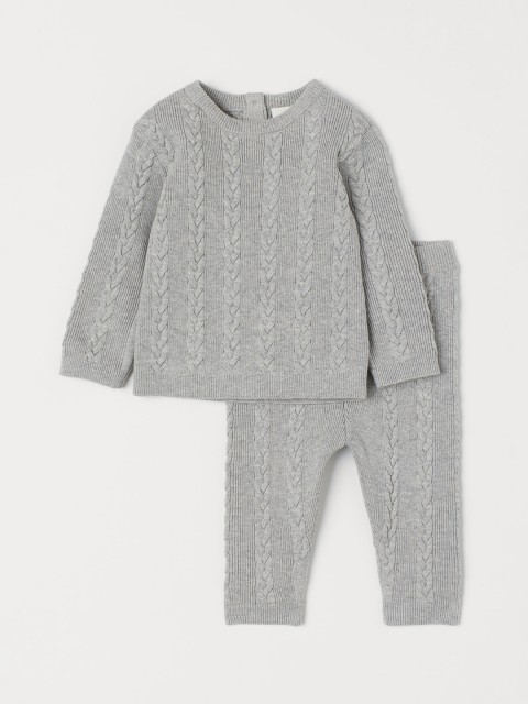 

H&M Kids Grey Cable-Knit Jumper and Trousers
