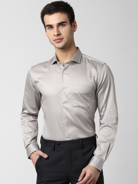 

Peter England Men Grey Regular Fit Solid Party Shirt