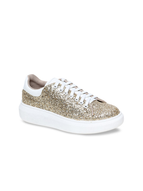 

Bruno Manetti Women Gold-Toned Embellished Sneakers