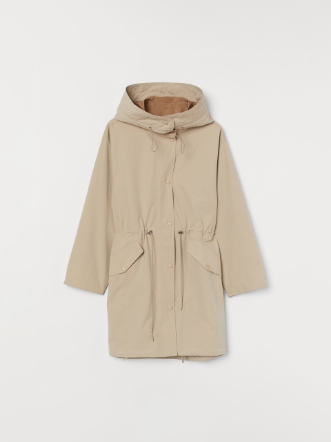 

H&M Women Beige Hooded Parka