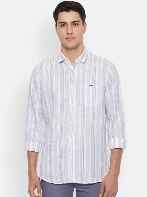 

Van Heusen Sport Men White & Grey Slim Fit Striped Casual Shirt