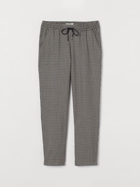 H&M Women Beige & Black Pull-On Trousers