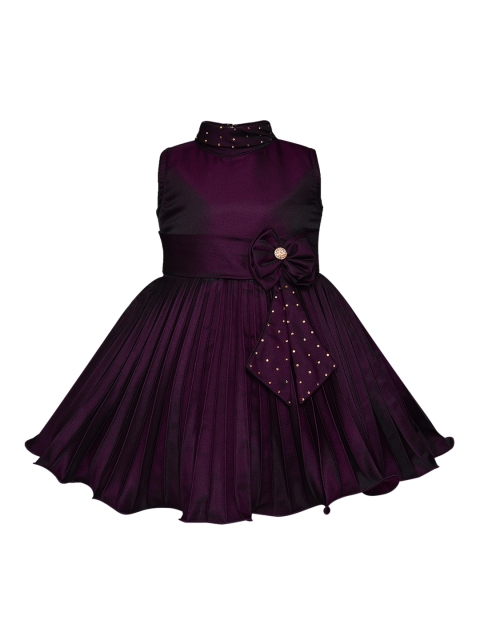 

Wish Karo Girls Purple Solid Fit and Flare Dress