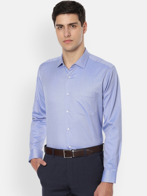 

Van Heusen Men Blue Regular Fit Self Design Formal Shirt