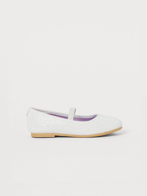 

H&M Girls White Glittery Ballet Pumps
