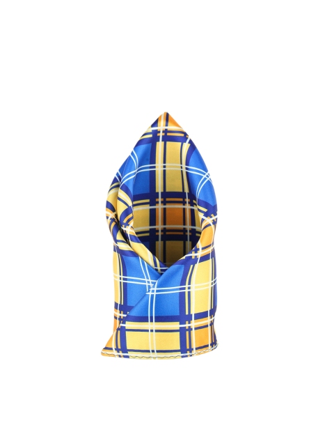 

Alvaro Castagnino Men Blue & Beige Checked Pocket Square