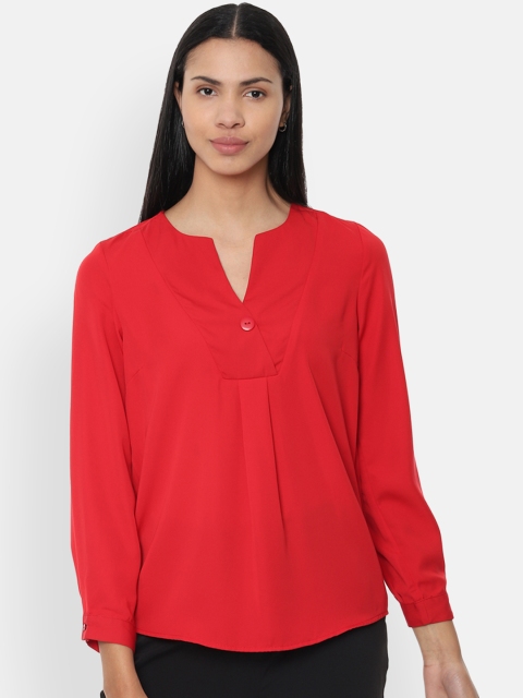 

Van Heusen Woman Red Solid Top
