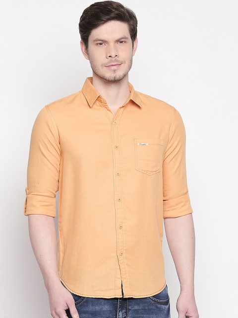 

Mufti Men Yellow Slim Fit Solid Casual Shirt