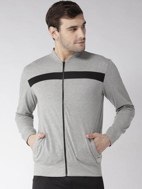 

Hubberholme Men Grey & Black Colourblocked Sweatshirt