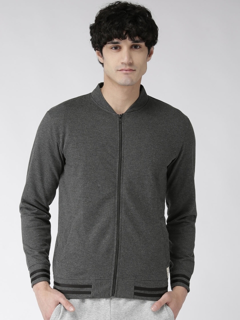 

Hubberholme Men Charcoal Grey Solid Sweatshirt