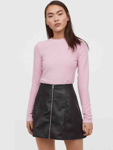 

H&M Women Black Solid A-line Skirt