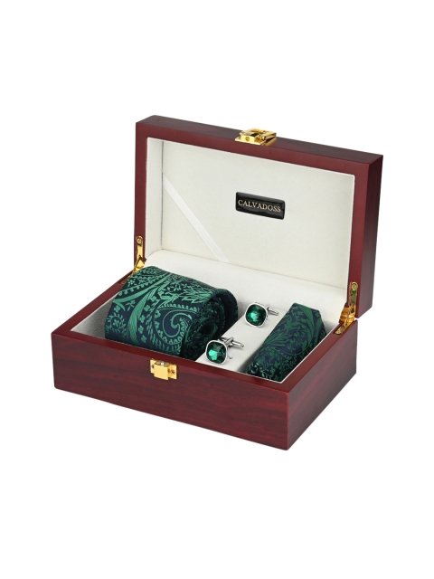 

Calvadoss Men Teal Green & Navy Blue Accessory Gift Set