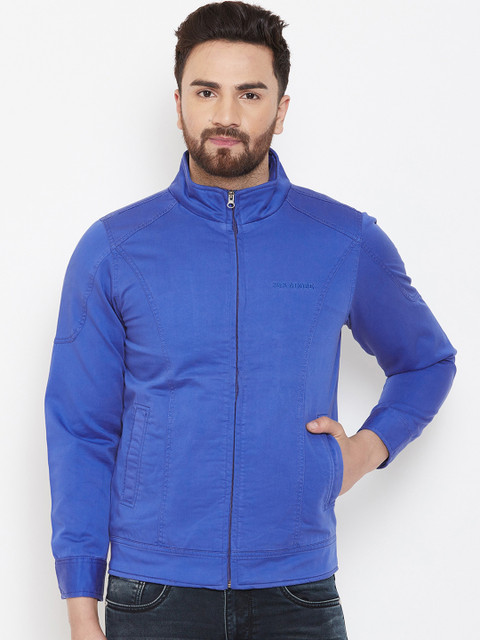 

Adobe Men Blue Solid Padded Jacket