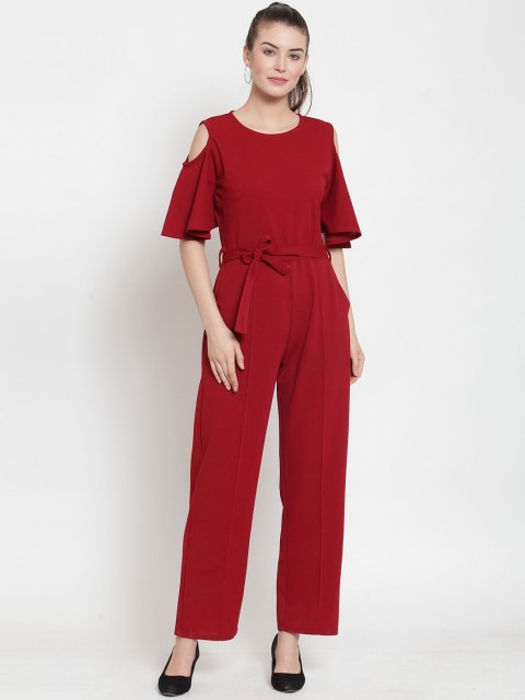 

Everlush Women Maroon Solid Basic Jumpsuit