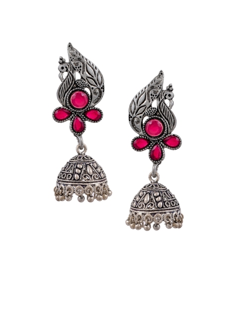 

Silvermerc Designs Silver-Plated Dome Shaped Temple Jhumkas