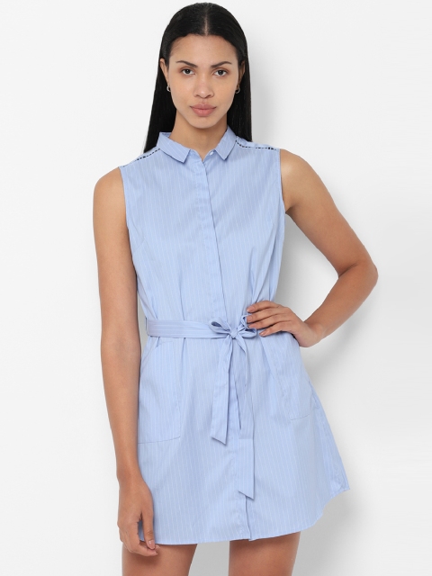 

Allen Solly Woman Women Blue Striped Shirt Dress