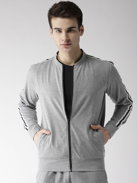 

Hubberholme Men Grey Solid Sweatshirt