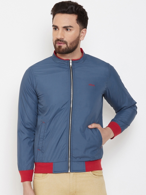

Adobe Men Navy Blue Solid Puffer Jacket