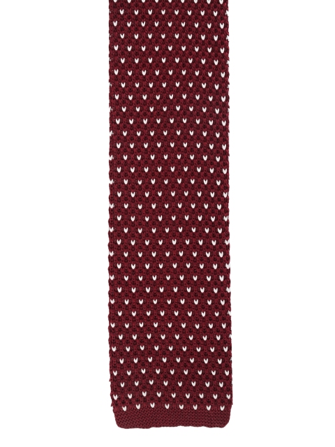 

Calvadoss Red & White Woven Design Broad Tie