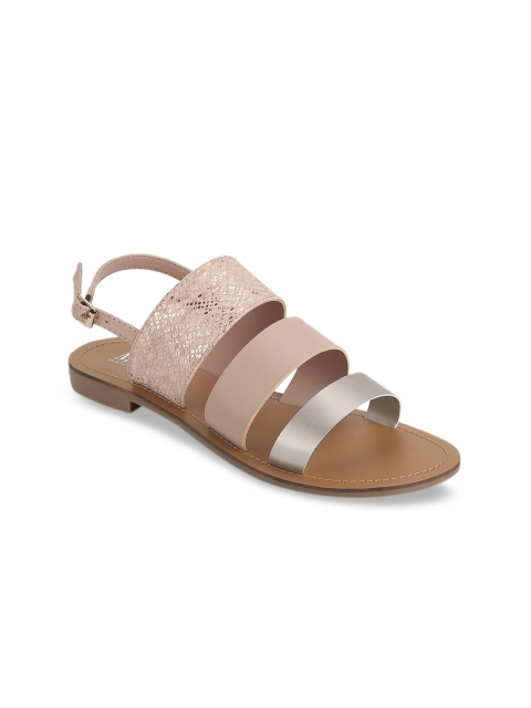 

Mode by Red Tape Women Nude Textured Open Toe Flats