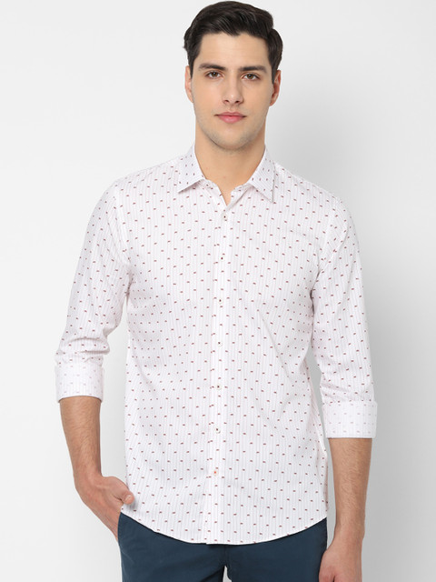 

SIMON CARTER LONDON Men White Regular Fit Printed Casual Shirt