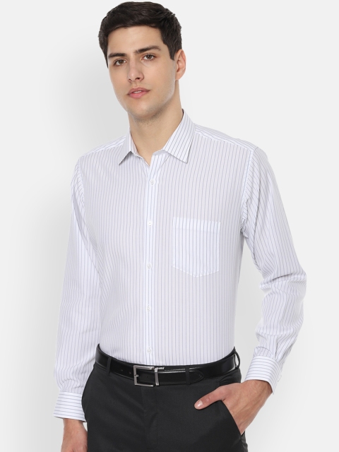 

Van Heusen Men White & Blue Regular Fit Striped Formal Shirt
