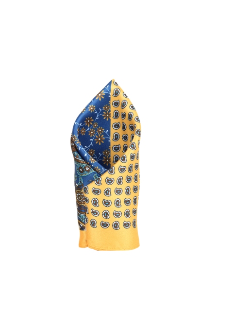 

Alvaro Castagnino Men Yellow & Blue Printed Pocket Square