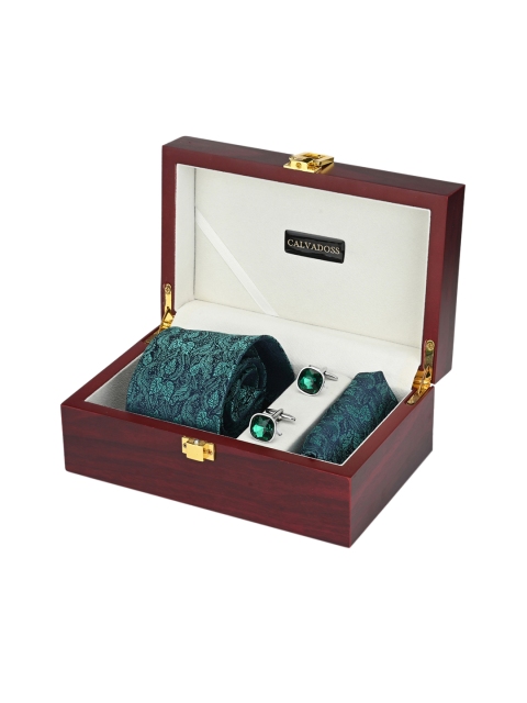 

Calvadoss Men Teal Green & Blue Accessory Gift Set