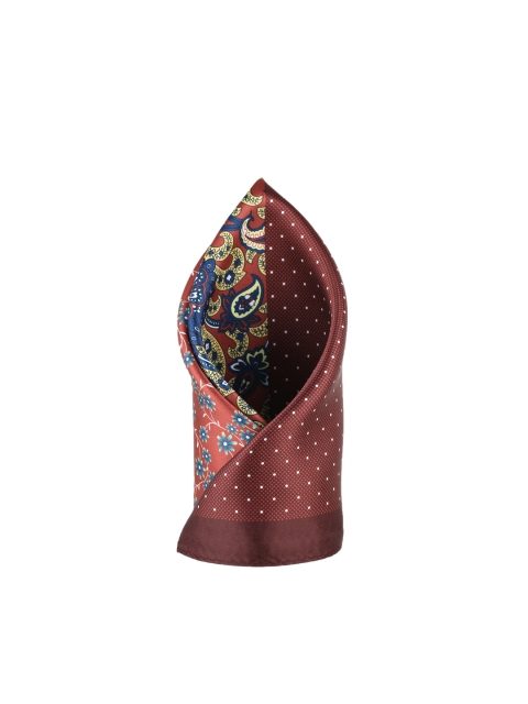 

Alvaro Castagnino Men Brown & White Printed Pocket Square