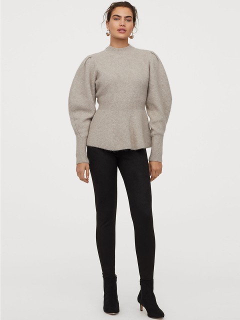 

H&M Women Black Imitation Suede Leggings