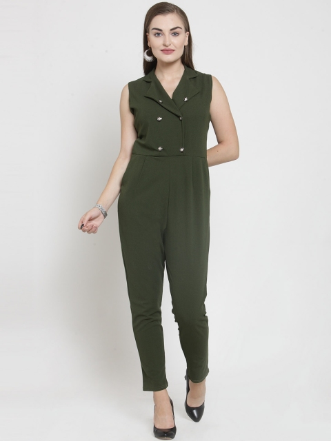 

Everlush Women Green Solid Basic Jumpsuit