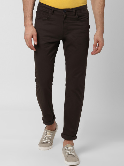 

Peter England Casuals Men Brown Slim Fit Solid Regular Trousers