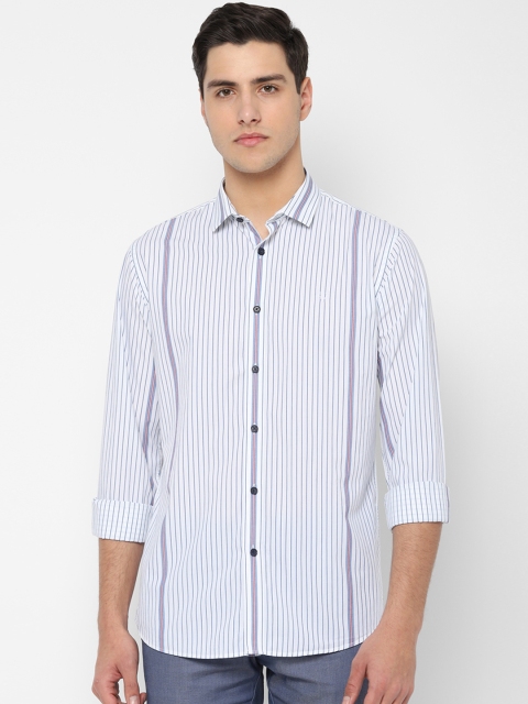 

Allen Solly Men White & Blue Slim Fit Striped Casual Shirt