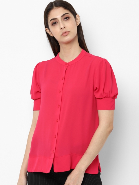 

Allen Solly Woman Pink Regular Fit Solid Casual Shirt