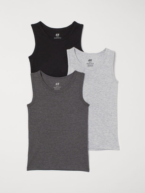 

H&M Boys 3-pack vest tops, Grey melange