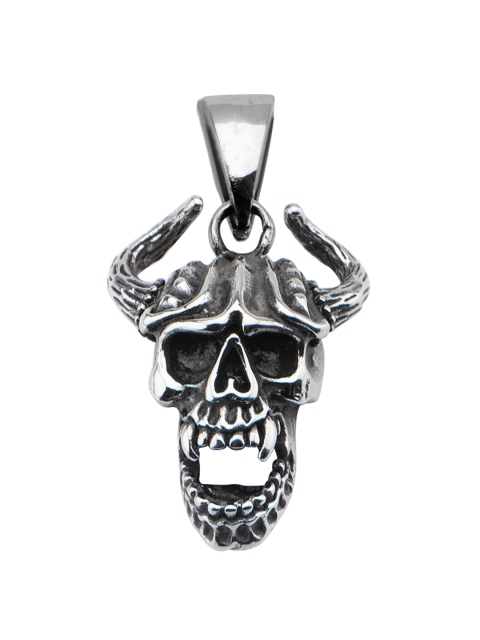 

Inox Jewellery Unisex Silver-Toned Viking Skull Pendant