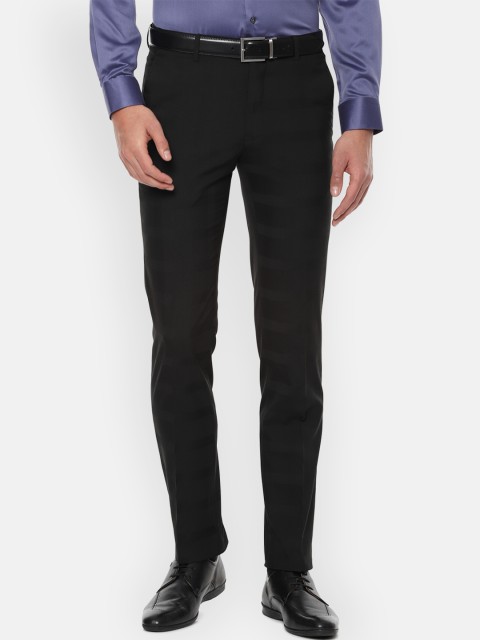 

Van Heusen Men Black Slim Fit Solid Formal Trousers