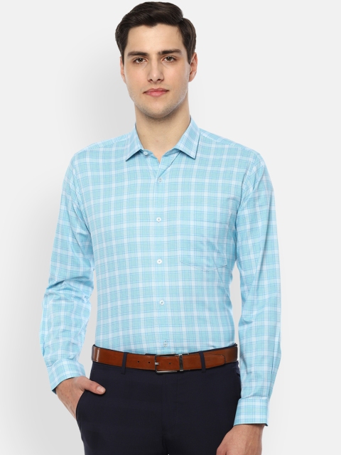 

Van Heusen Men Blue & White Checked Regular Fit Formal Shirt