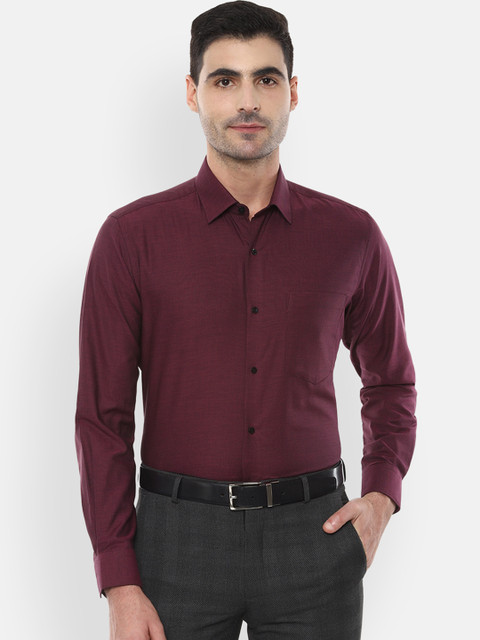 

Van Heusen Men Maroon Solid Regular Fit Formal Shirt