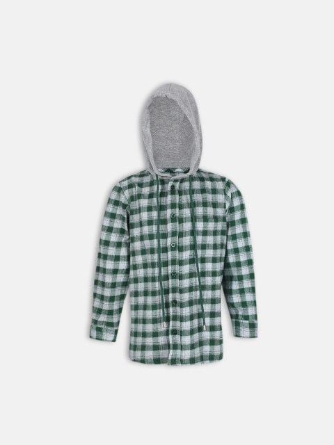

Oxolloxo Boys Green & Grey Regular Fit Checked Casual Shirt