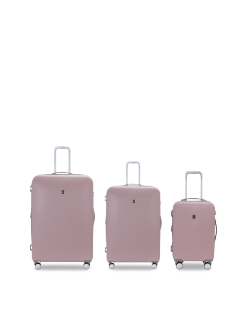 

IT luggage Set of 3 Pink Solid Optative Hard-Sided Expandable Trolley Suitcases