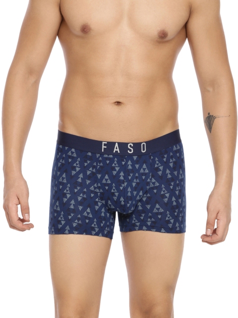 

FASO Men Blue Printed Pure Organic Cotton Trunk FS 3007
