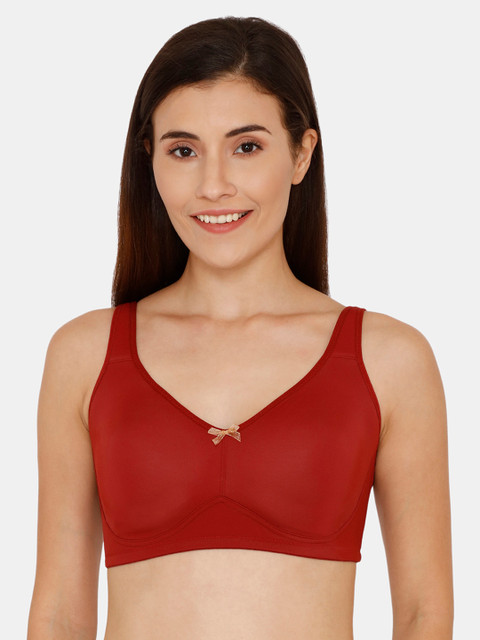 

Zivame Red Solid Non-Wired Non Padded Everyday Bra