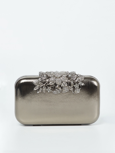 

CODE by Lifestyle Gunmetal-Toned Textured Clutch, Metallic